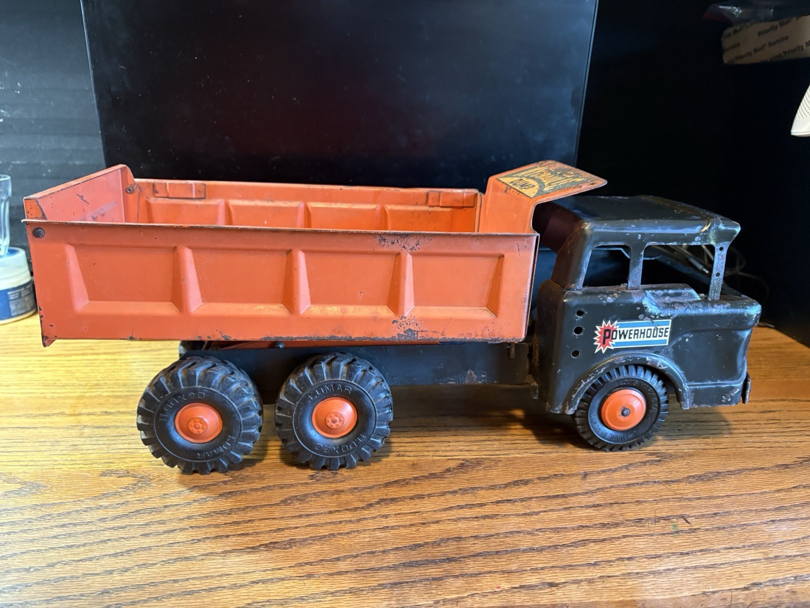 Vintage 1950&rsquo;s Lumar Louis Marx & Co. Powerhouse Hydraulic Dump Truck Steel USA
