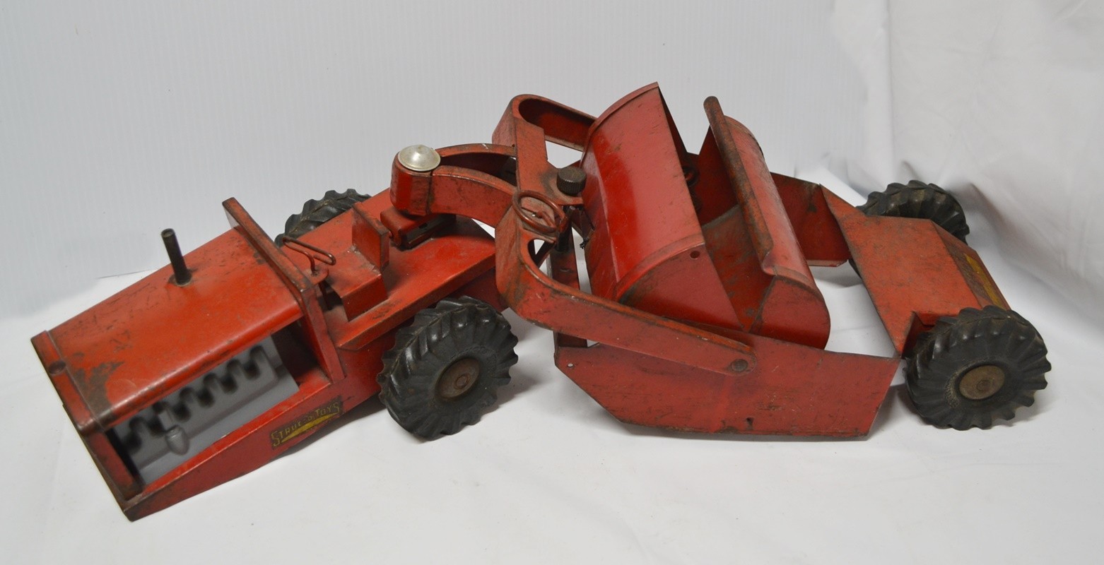 150’s Vintage Structo Earth Scraper Pressed Steel Toy