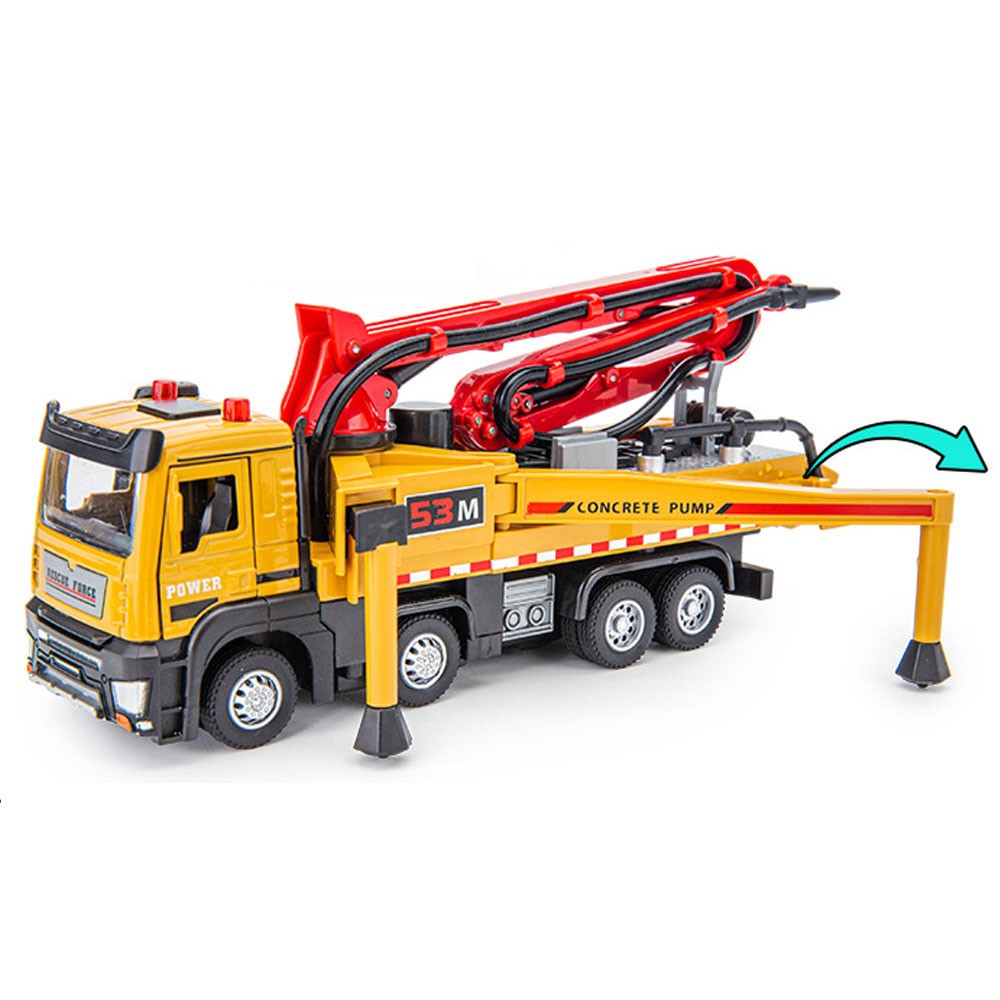 1:50 Concrete Pump Truck Toy Construction Equipment Model Diecast Toy Vehicle