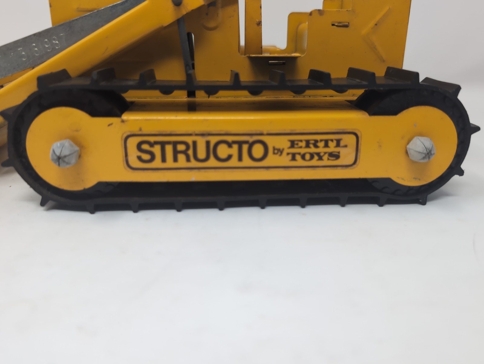 Vintage 1970s Structo by ERTL Toys Pressed Steel Hi-Lift Bulldozer Complete