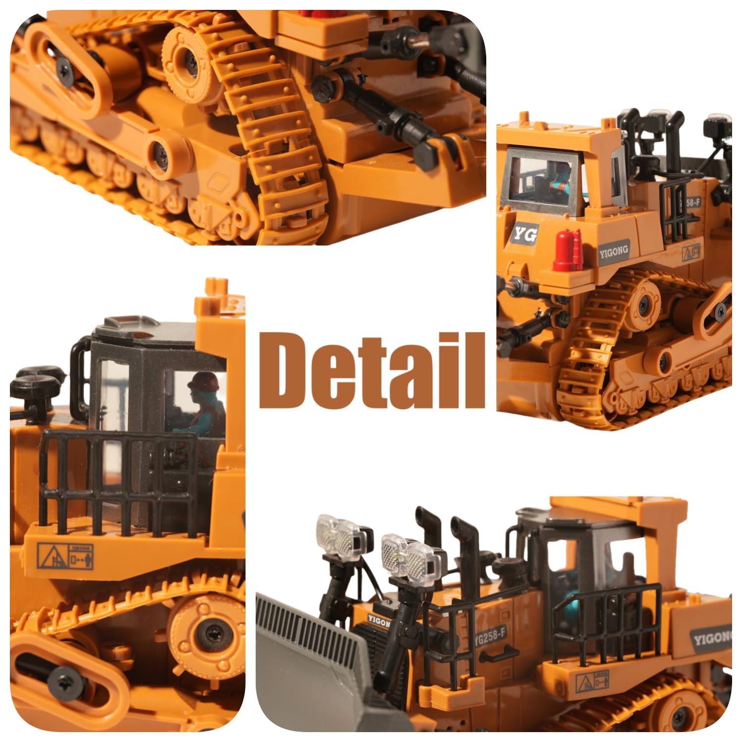 9-Channel Metal RC Bulldozer with Lights and Sound – Remote Control Heavy