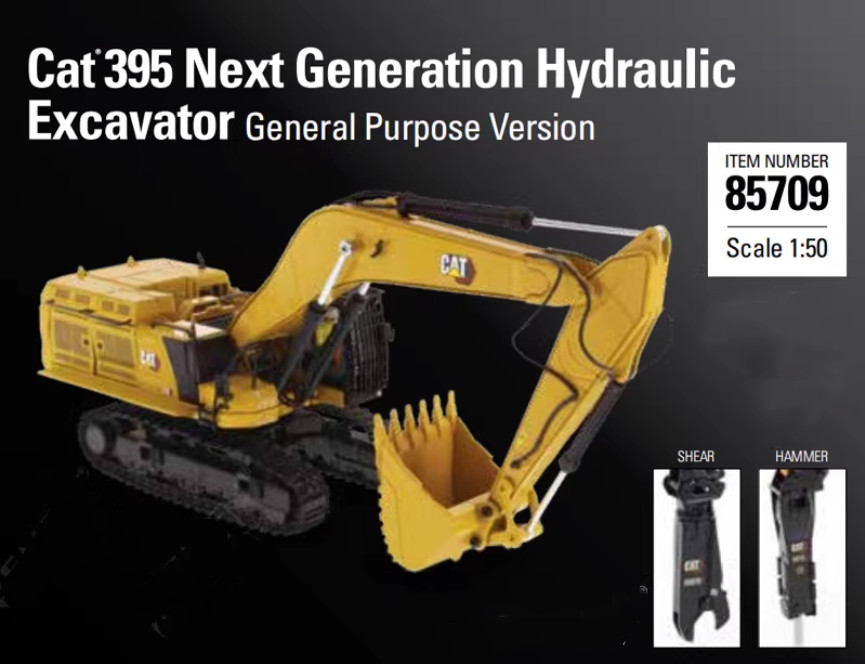 1:50 DM CAT 395 Next Generation Excavator GENERAL PURPOSE VERSION Diecast Model