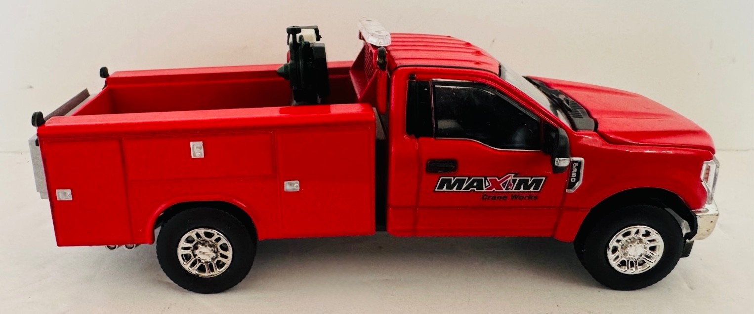 1:50 Ford F350 Road Service Truck Red Work Bed Custom Maxim Crane Decals