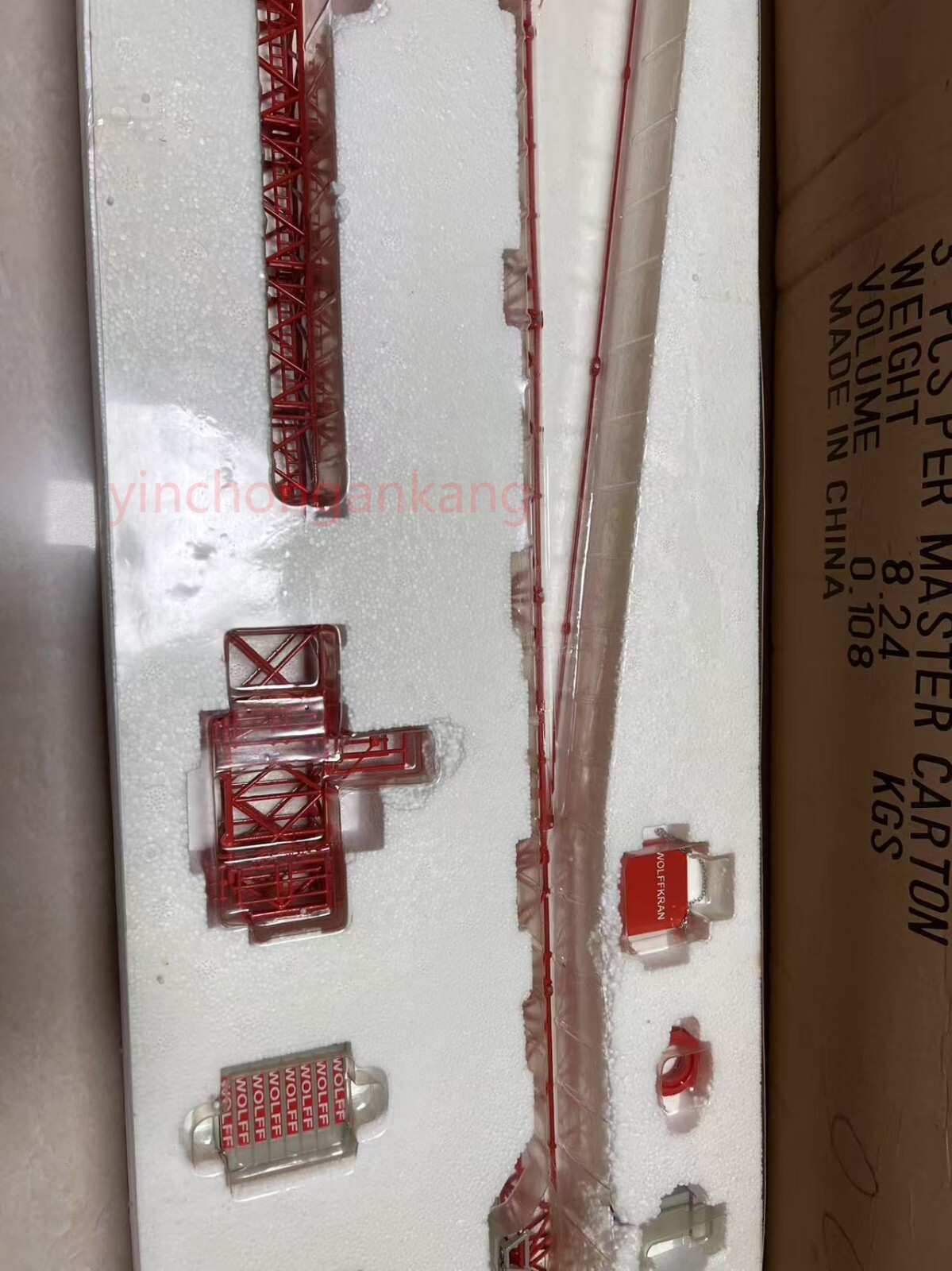 ROS 80106 Wolff 7532.12 CLEAR Tower Crane 1/87 HO Scale Die-cast Brand-new MIB