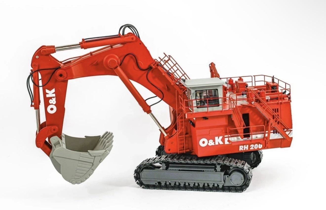 BYMO 25010 / 1 O&K RH 200 BACKHOE MINING EXCAVATOR 1/50 SCALE DIECAST MODEL NEW