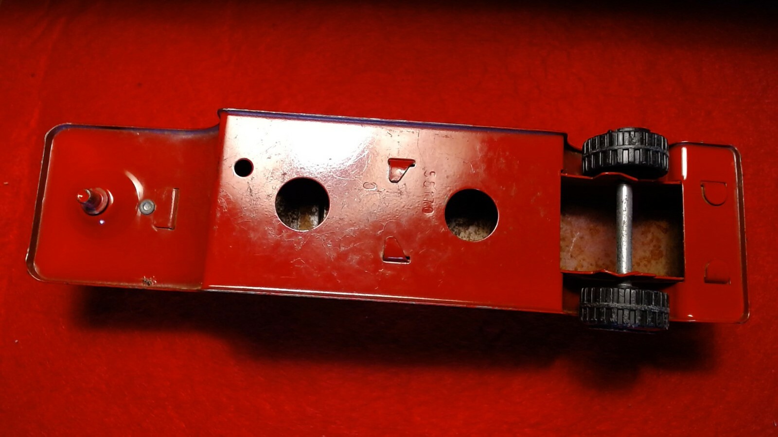 Vintage Tonka All Metal Ladder Fire Truck Trailer only 8 inches long Red