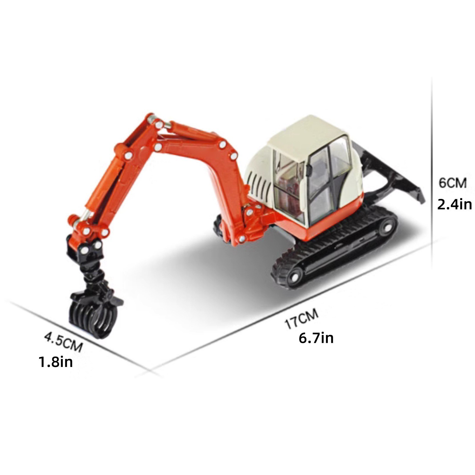 17cm Alloy 1/50 Tracked Wood Grabbers Heavy Construction Vehicle Model Ornament