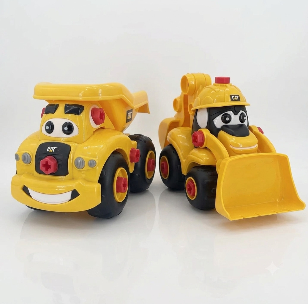 CAT Toy State Take Apart Construction Toy Lot Dump Truck Backhoe Loader Machine
