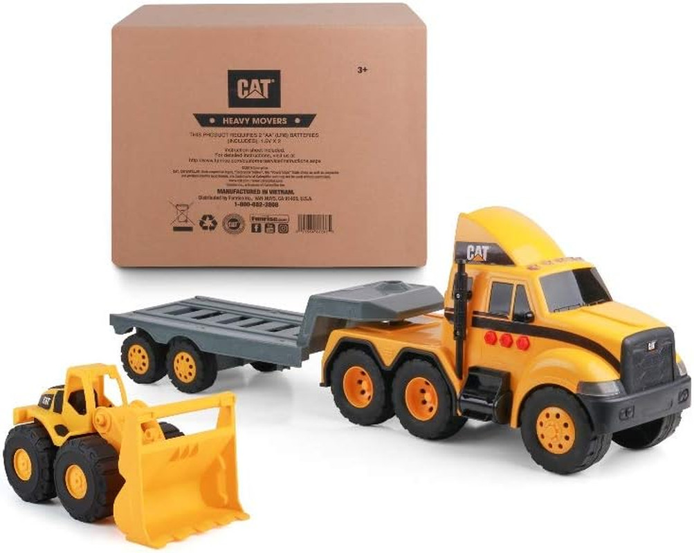 Construction Toys, Heavy Mover, Semi Truck and Trailer with Mini Crew Front Load