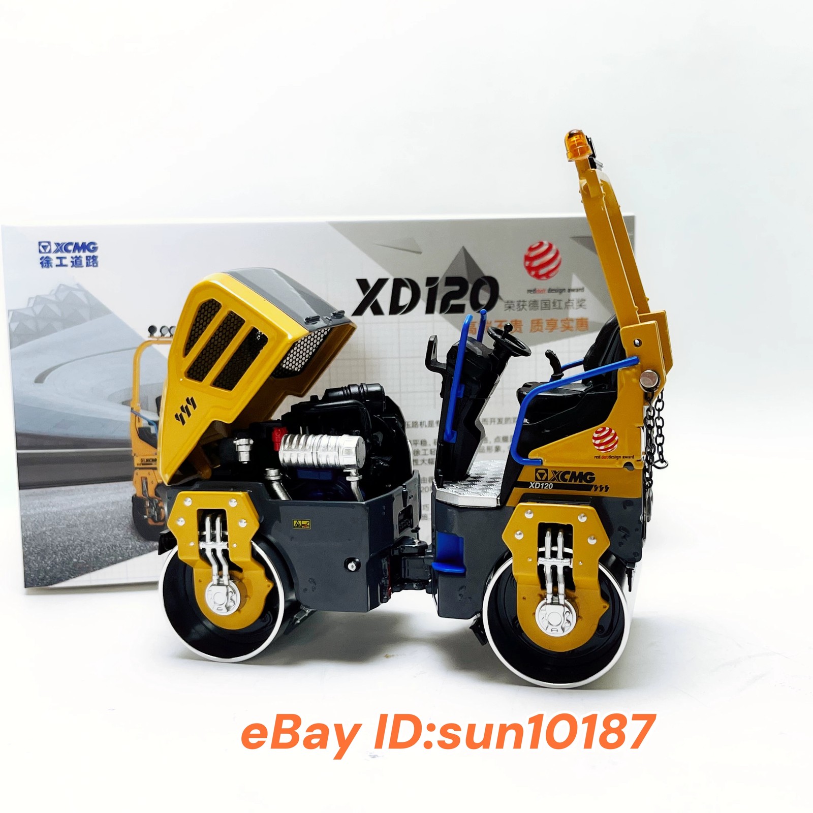 1:25 XCMG XD120 Road Roller Construction Machinery Equipment Diecast Model