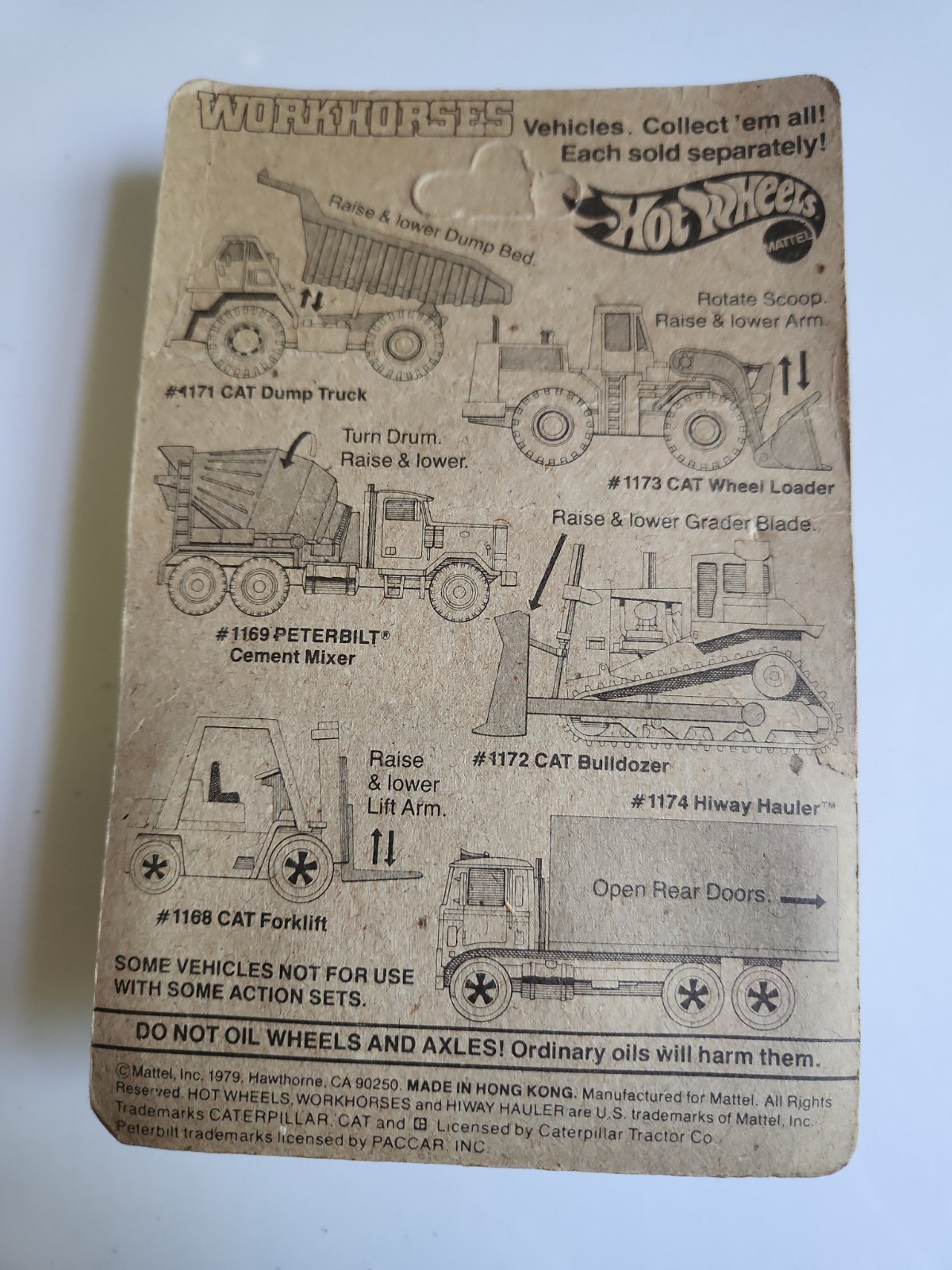 Vintage 1979 Hot Wheels Workhorses 1173 Cat Loader Construction Toy Lot of 4