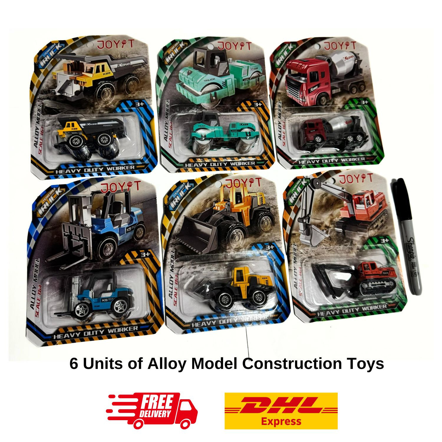 6-Piece Alloy Engineering Toy Set – Ideal Christmas & Halloween Gift for Kids