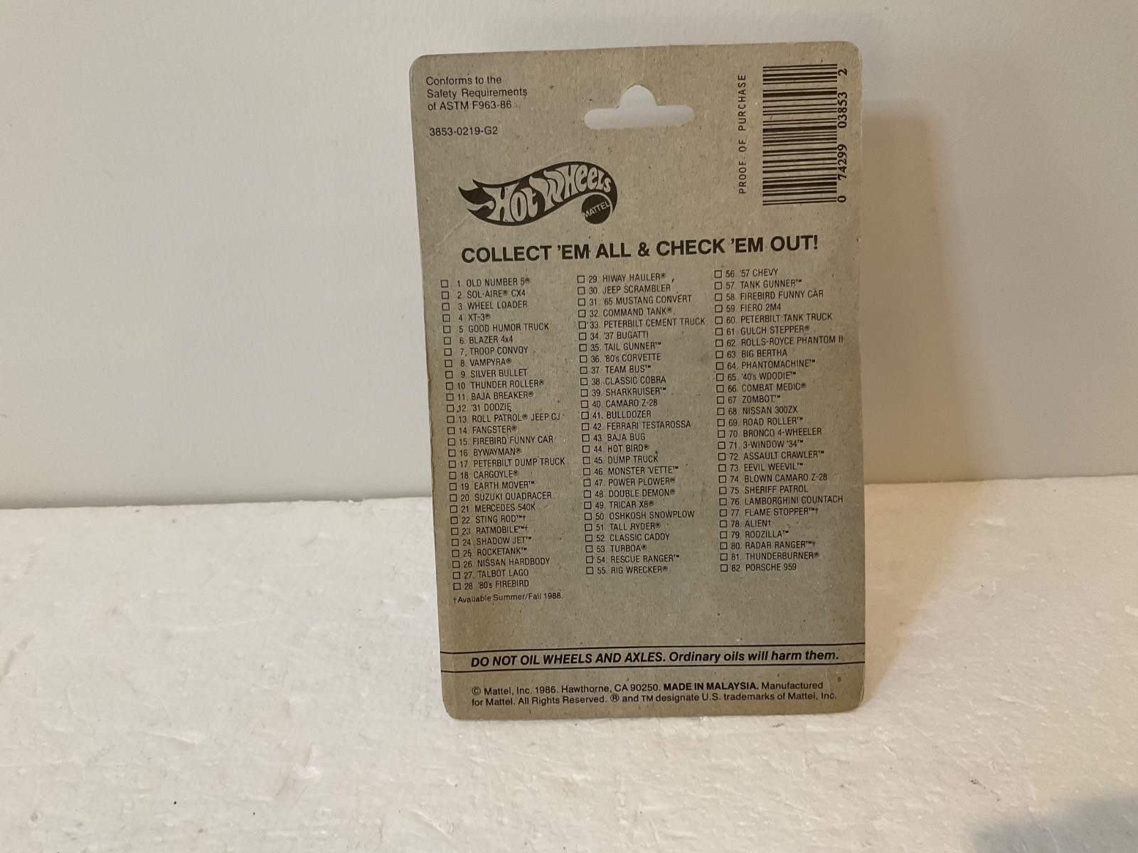 1986 Mattel Hot Wheels Workhorses, Road Roller. #3853. New. A9