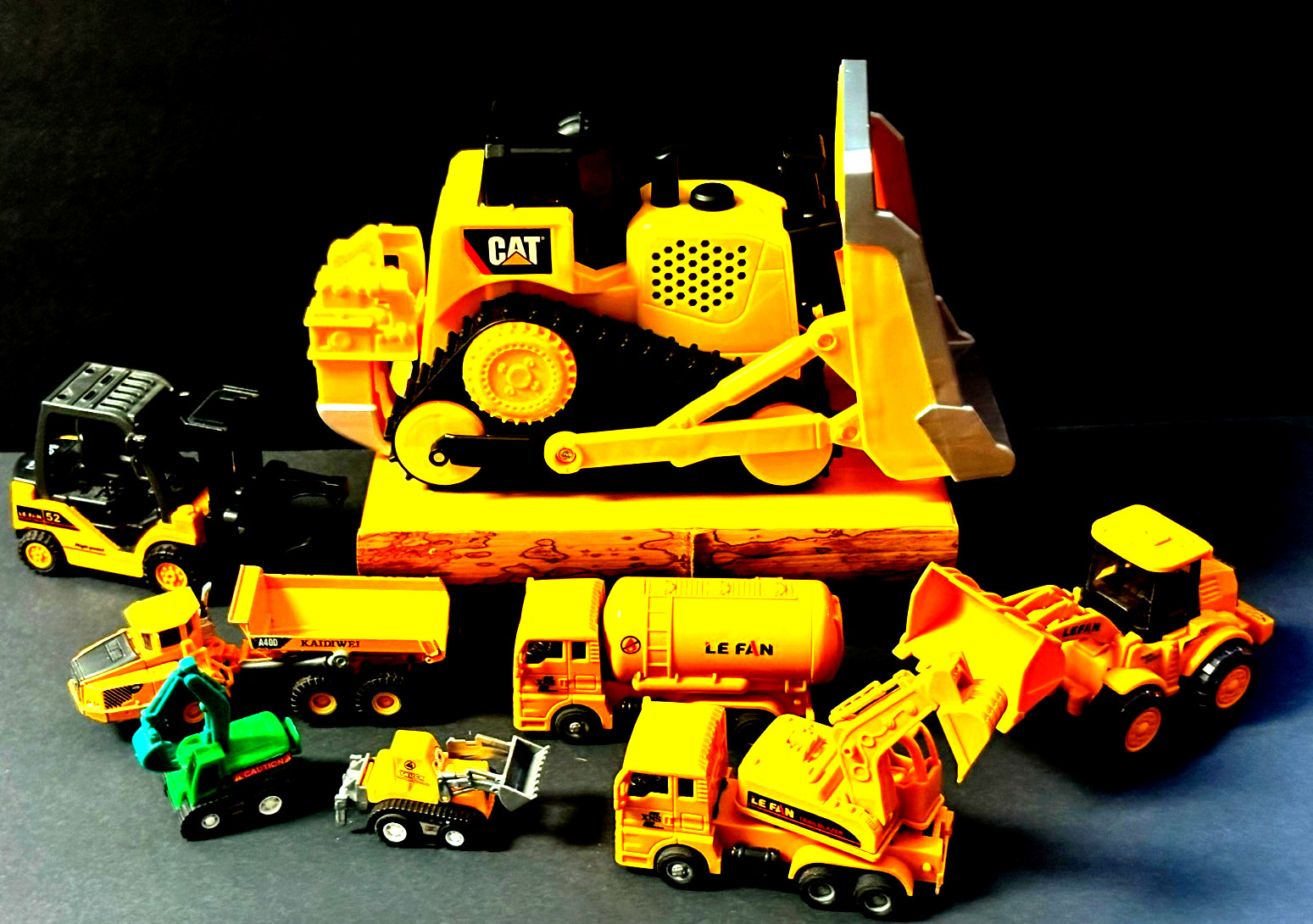 BIG Toy State Industrial Ltd Cat Bulldozer Tractor Backhoe w/Sounds, + Lots MORE