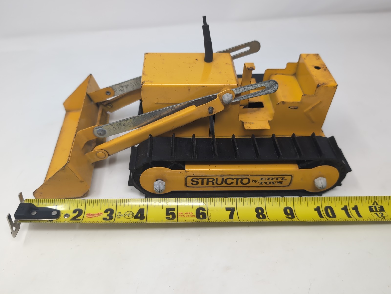 Vintage 1970s Structo by ERTL Toys Pressed Steel Hi-Lift Bulldozer Complete