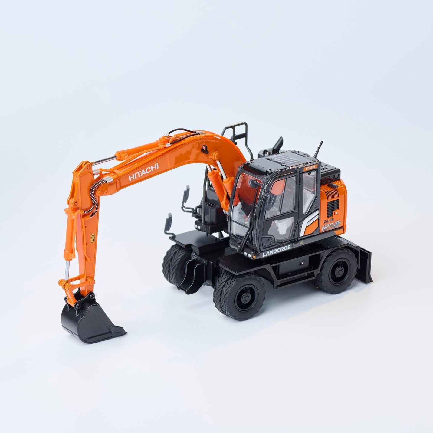 Hitachi ZX125W-7 Wheeled Excavator 1/50 Diecast Model Taxi Yellow New
