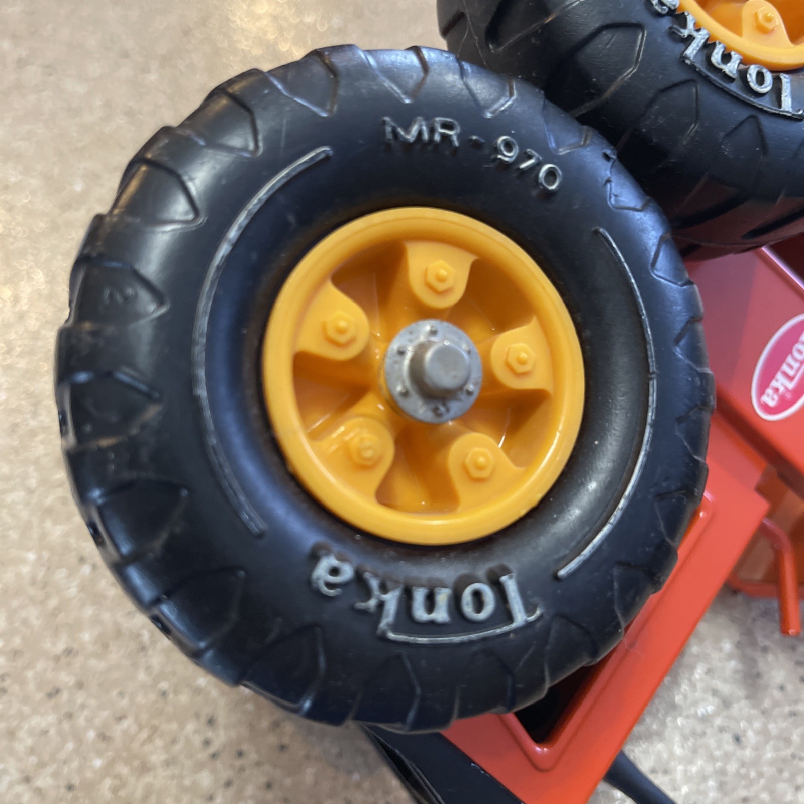 VTG 1970’s Tonka Pressed Steel Orange Road Grader- MR-970 Wheels