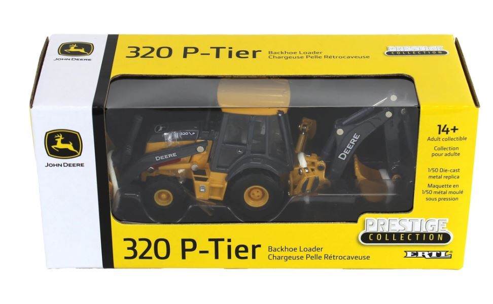 ERTL,Backhoe loader JOHN DEERE 320 P-Tier – Prestige Collection, 1/50, ERT45934