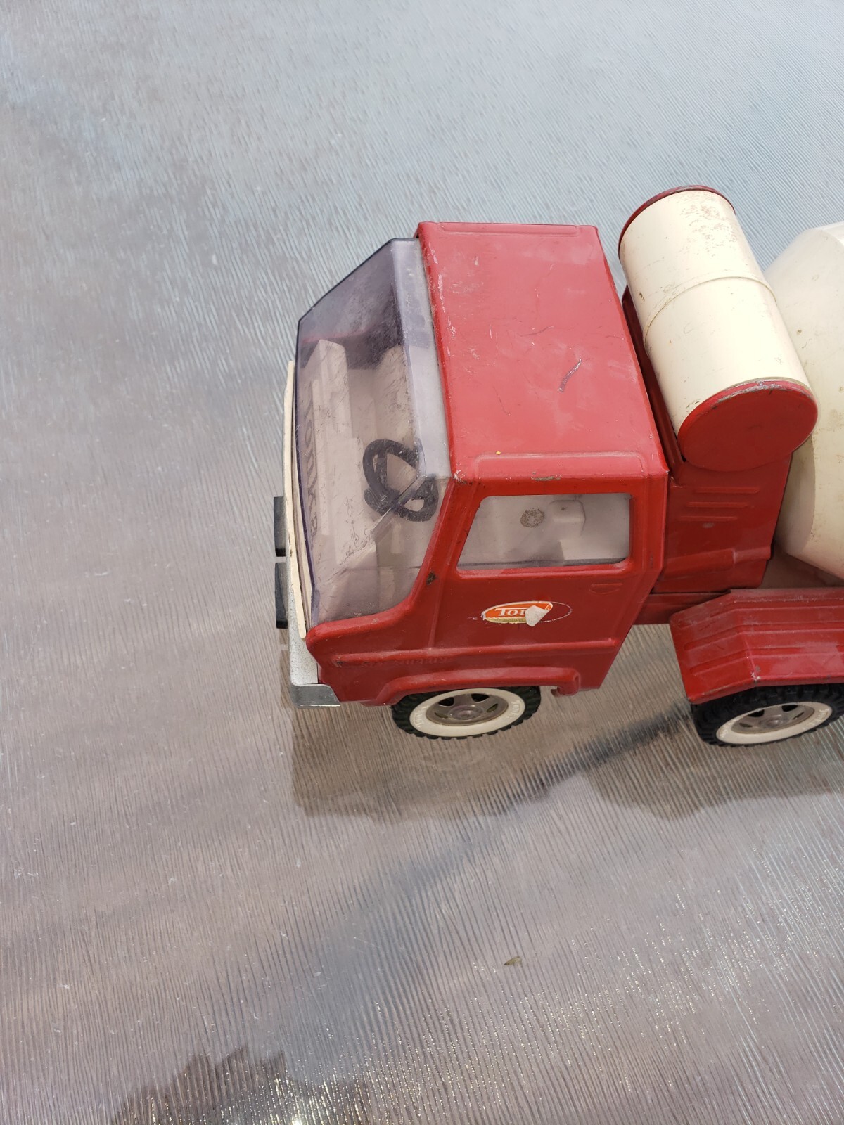 Lot Of 3 Vintage Tonka Yellow Car Carrier Hauler Pressed Steel Red Cement Mixer