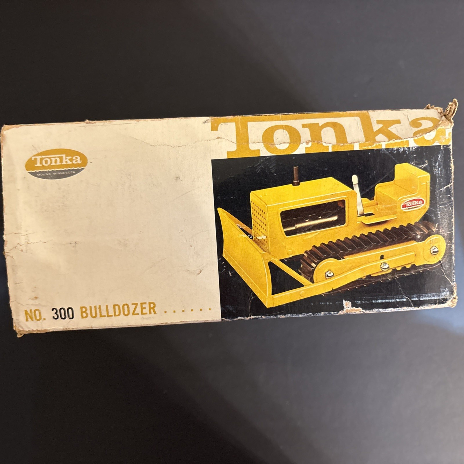 Vintage Tonka No. 300 Bulldozer with Original Box Yellow Blade