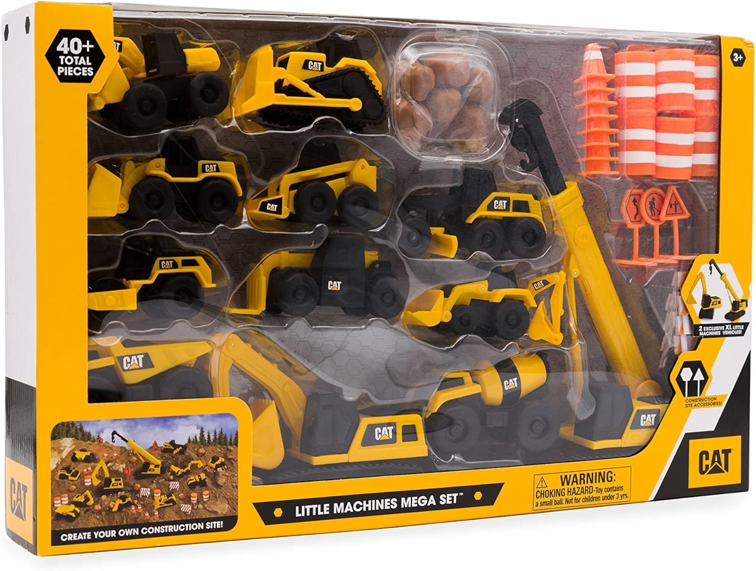 CAT Construction Mega Set: 41-Piece STEM Toy with XL Crane and Vehicles for Kids