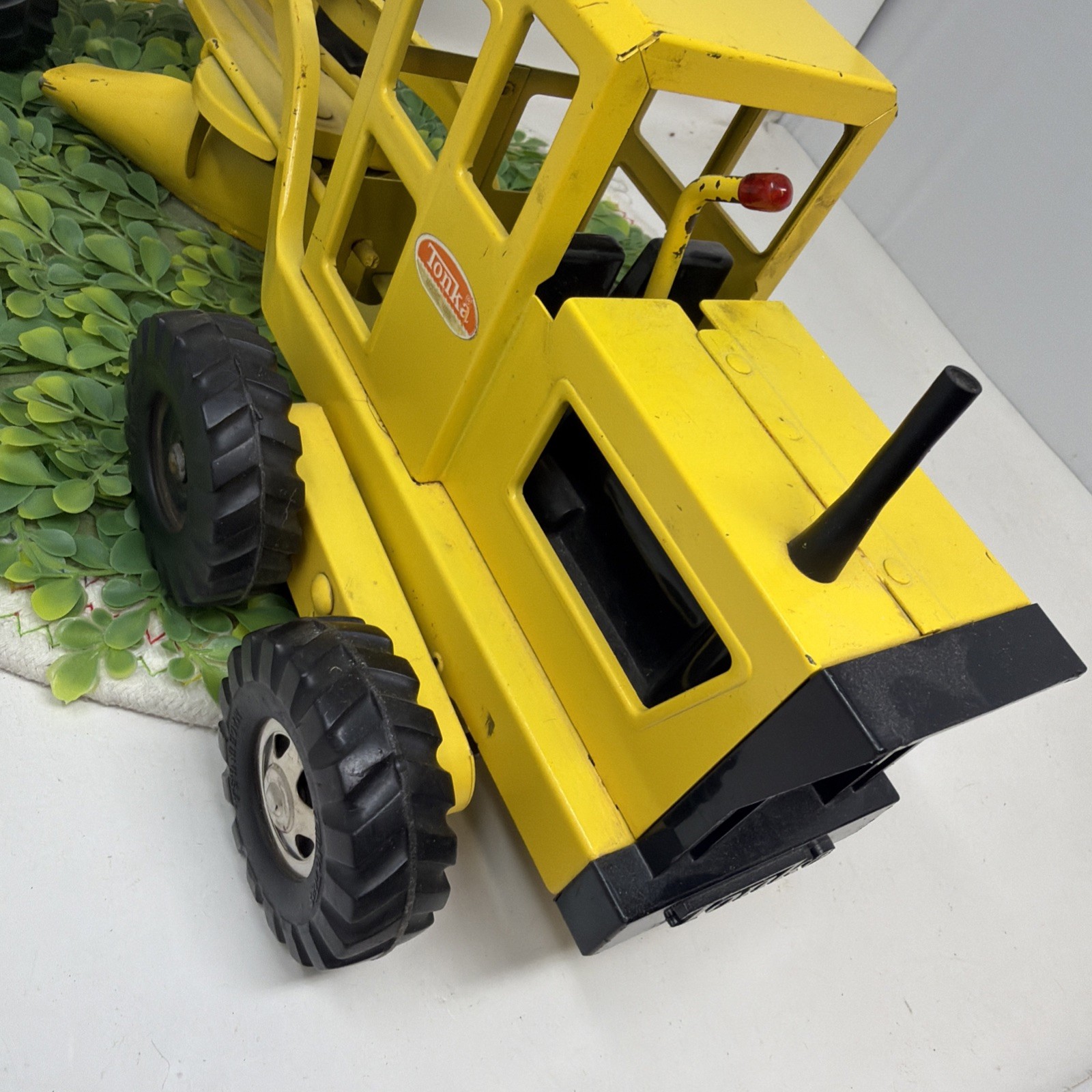 Vintage 1960s Tonka Yellow Road Grader Rolled Pressed Steel 17&Prime;