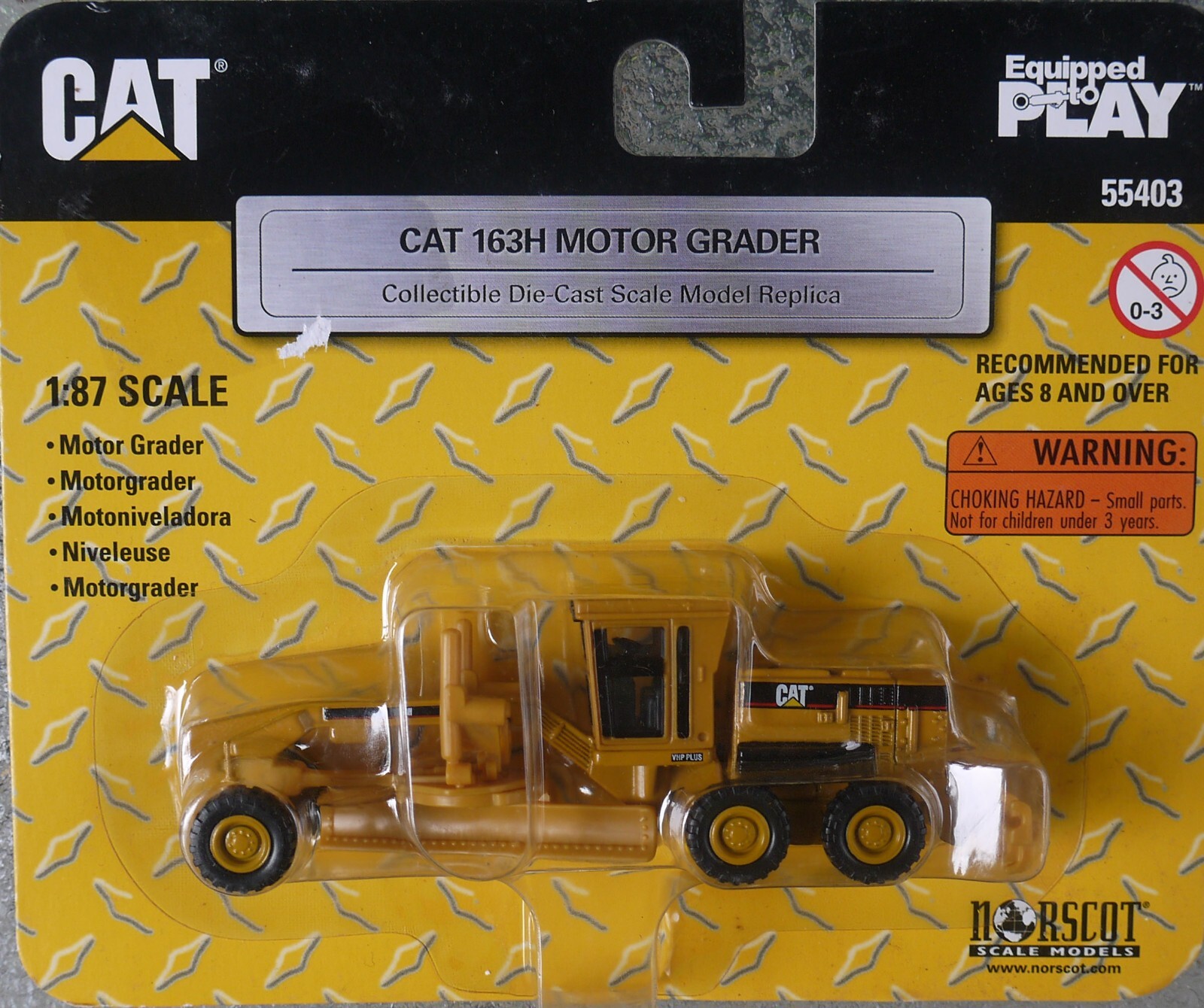 Diecast Norscot Die-Cast 1/87 HO Scale Cat 163H Motor Grader 55403 NEW RARE