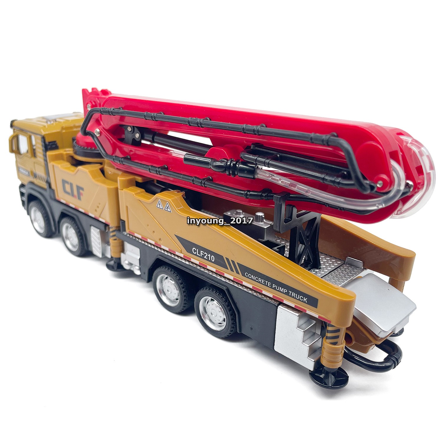 1:60 Concrete Pump Truck Model Toy Car Diecast Construction Toy Vehicle Yellow