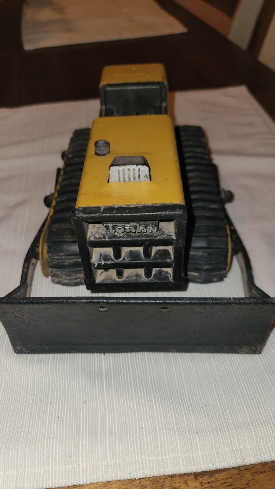 Tonka T-6 Bulldozer Yellow Pressed Steel Construction Vintage Made In USA