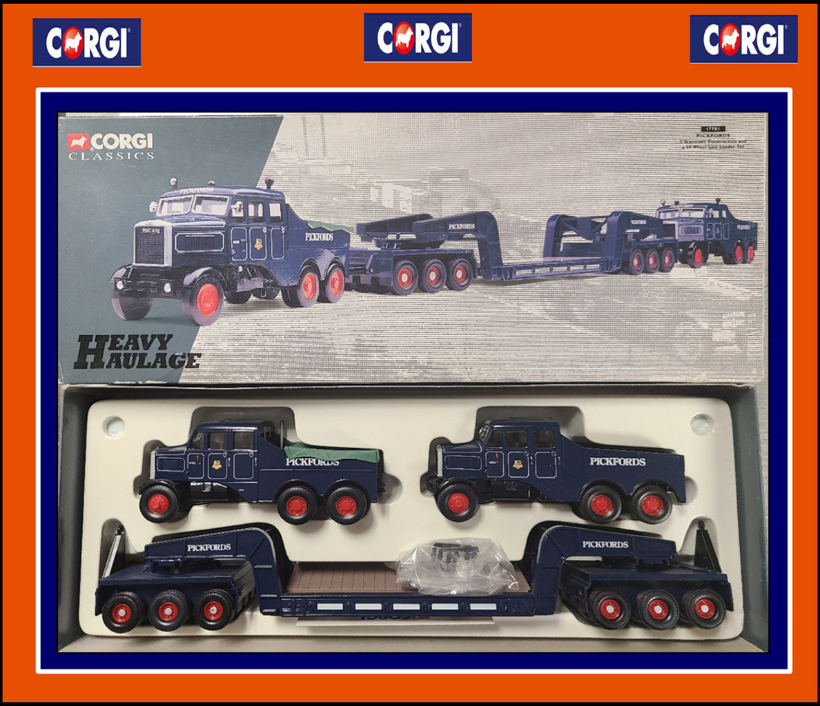 1/50 Corgi « PICKFORDS » 2 x Scammel Constructor with Heavy Duty Trailer FREE SHIP
