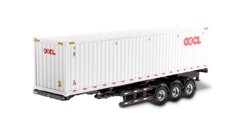 Die-cast Masters 71064 Skeleton Trailer w/OOCL Container 1/50 Die-cast New