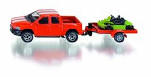 NEW SIKU 1644 BLISTER PACK Pick Up Truck With Trailer & Go Kart Diecast Model