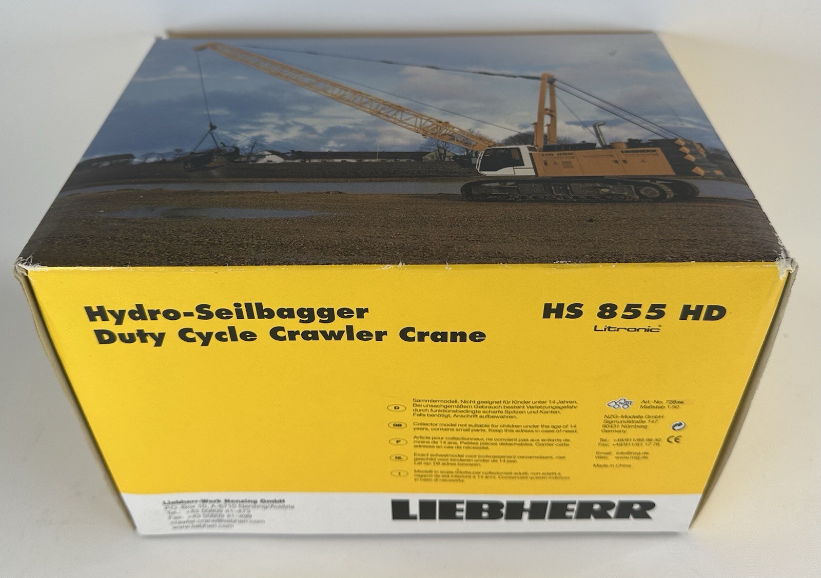 LIEBHERR HYDRO SEILBAGGER DUTY CYCLE CRAWLER CRANE HS 855 HD 1/50 DIECAST MODEL