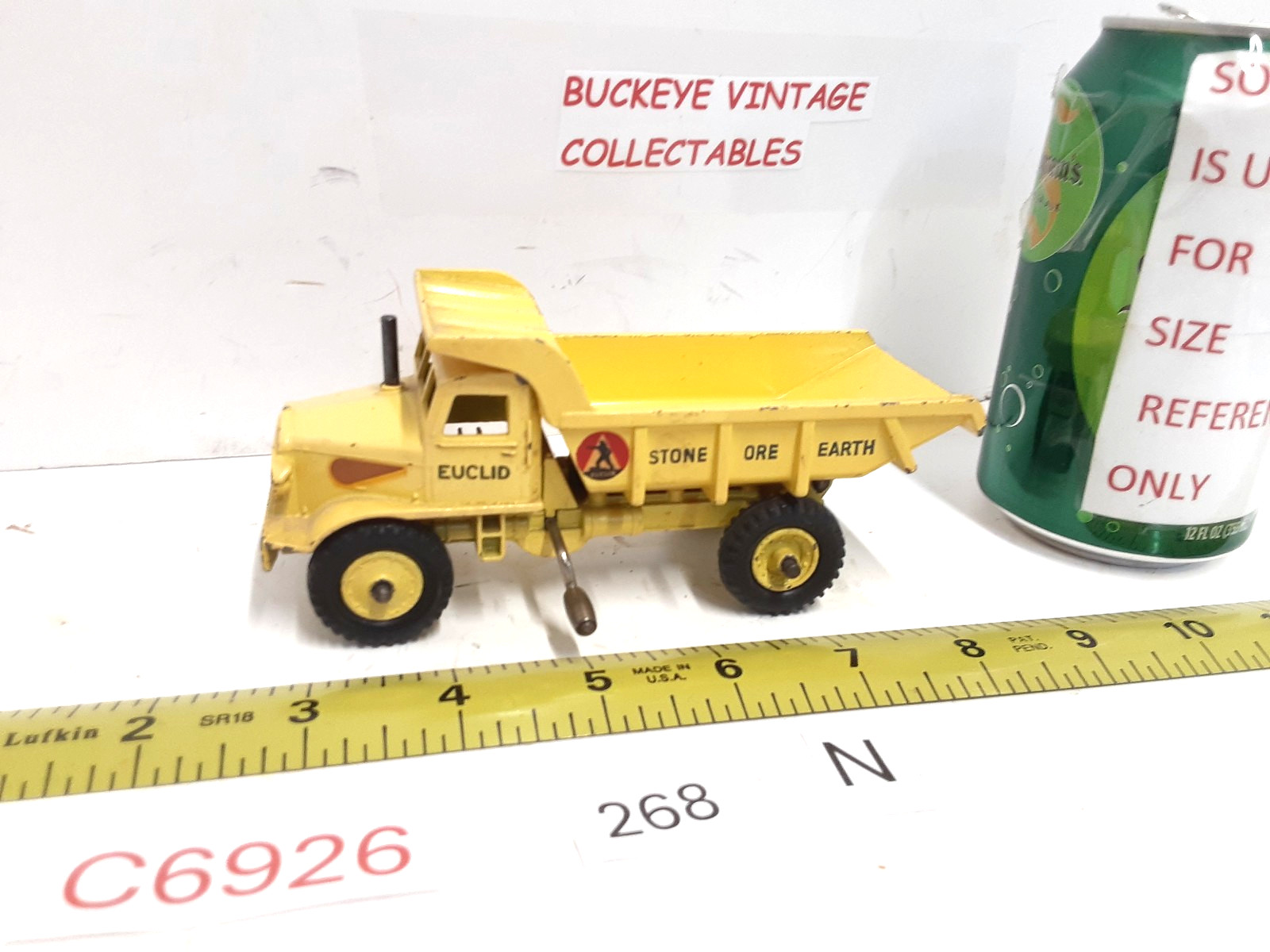 Vintage~Dinky Super Toys Euclid Dump Truck # 965~5-3/4&Prime; Long, 1959-1961