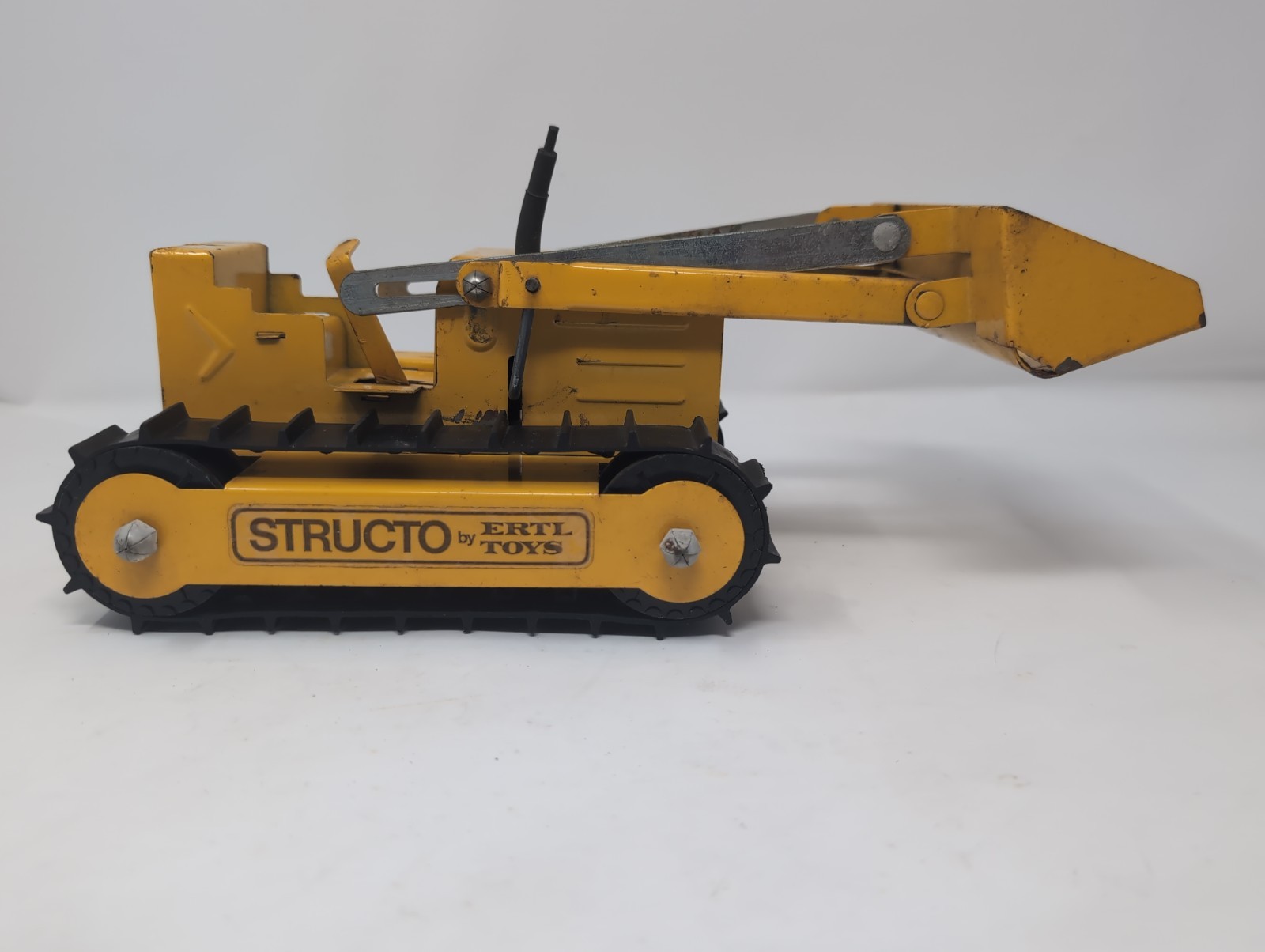 Vintage 1970s Structo by ERTL Toys Pressed Steel Hi-Lift Bulldozer Complete