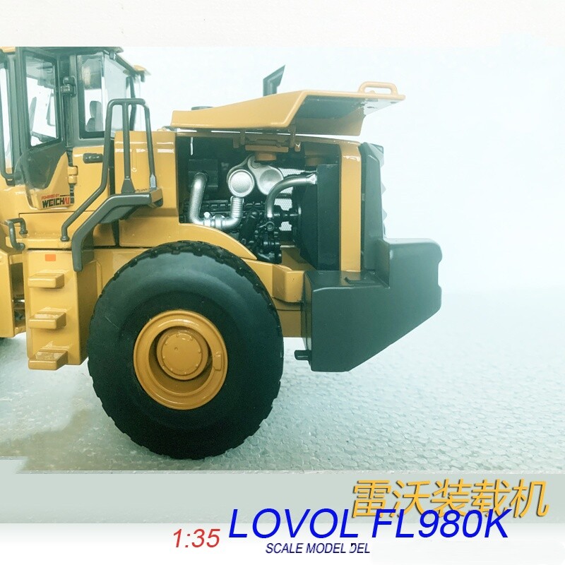 1:35 28CM LOVOL FL980K Dozer Loader Construction Equipment Machine Diecast Model