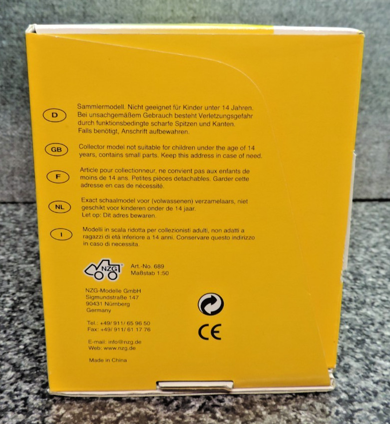 NZG Liebherr Wheel Loader L 586 Diecast Scale New In Box 1:50 Construction