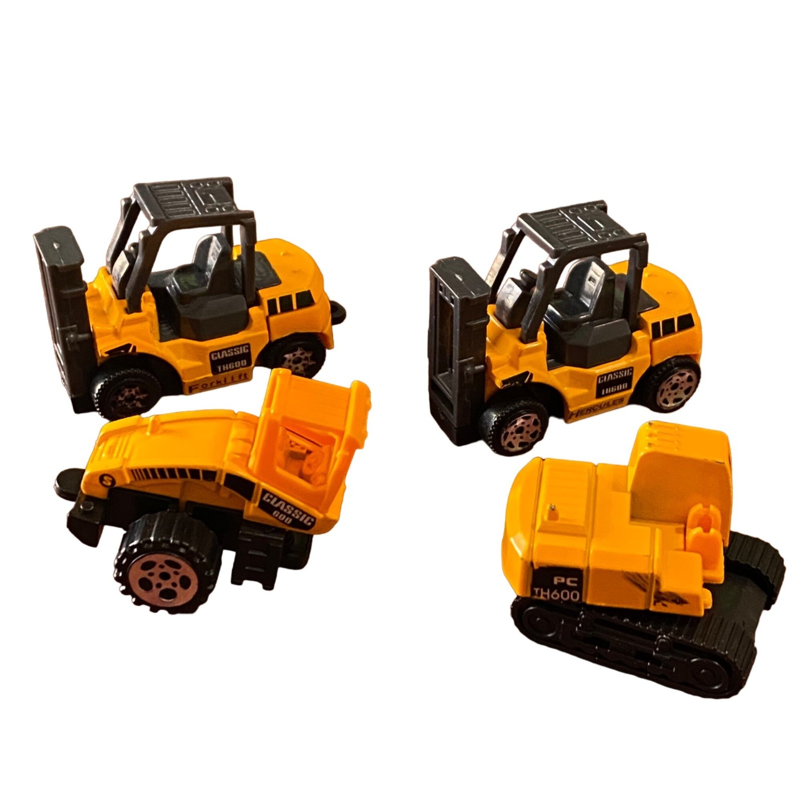 Miniature Toy Heavy Equipment for Parts or Repair Lot of 4 Kids Crafting DIY
