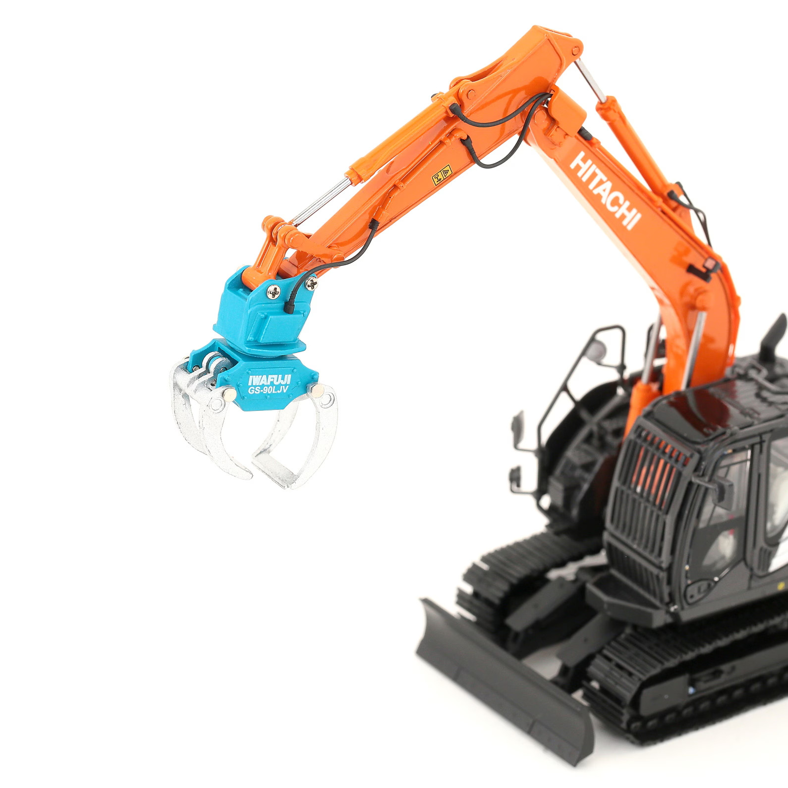 Hitachi ZX135US-6 Grapple Excavator 1/50 Diecast Model w/ Log