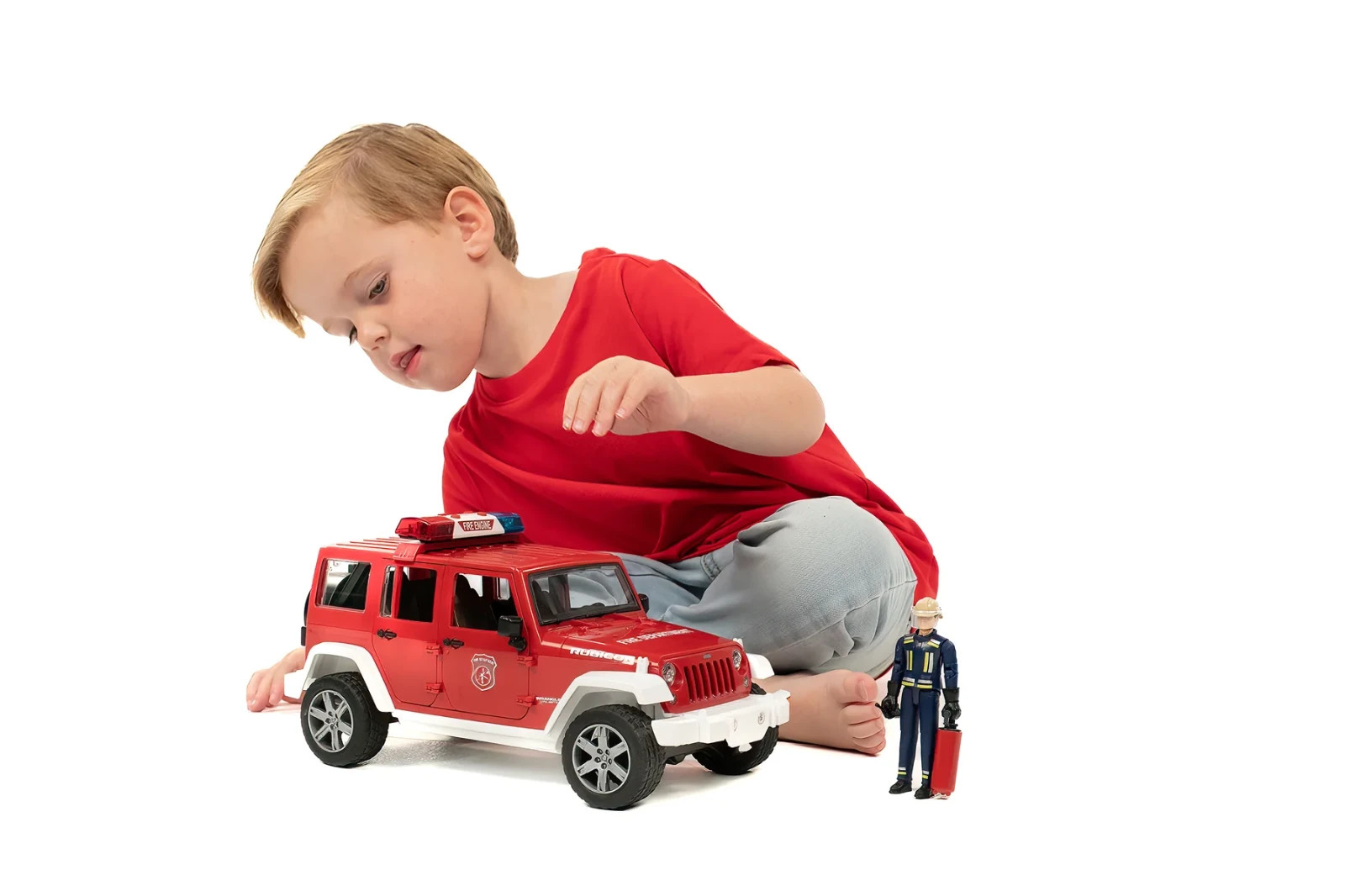 Fire Engine Land Rover Defender and Firefighter Bruder Toy Car Model 1/16 1:16
