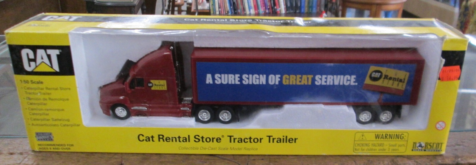 2002 Cat Norscot 1:50 55106 Cat Rental Store tractor Trailer NIB