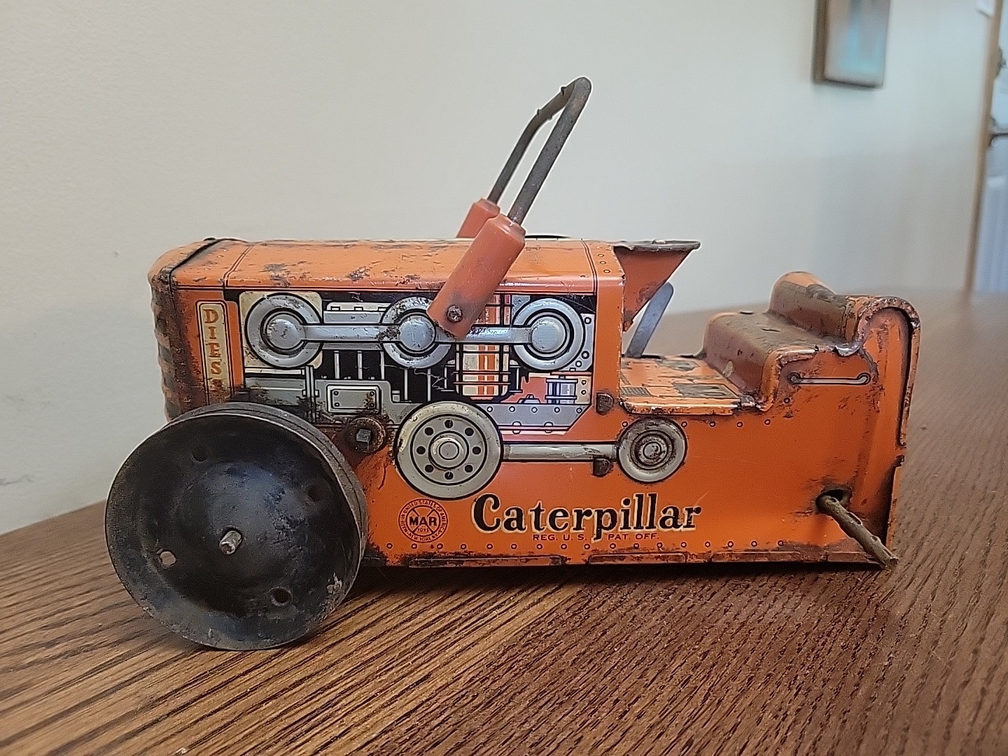 Vintage 1950’s Marx Tin Litho Heavy Duty Diesel Caterpillar Dozer Parts/Resto