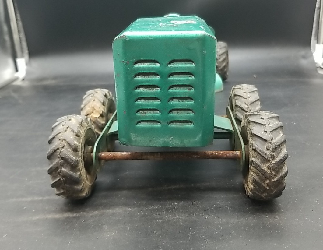 1950s Structo Road Grader Green w/ Blade & Engine Missing Stack & Blade Holders