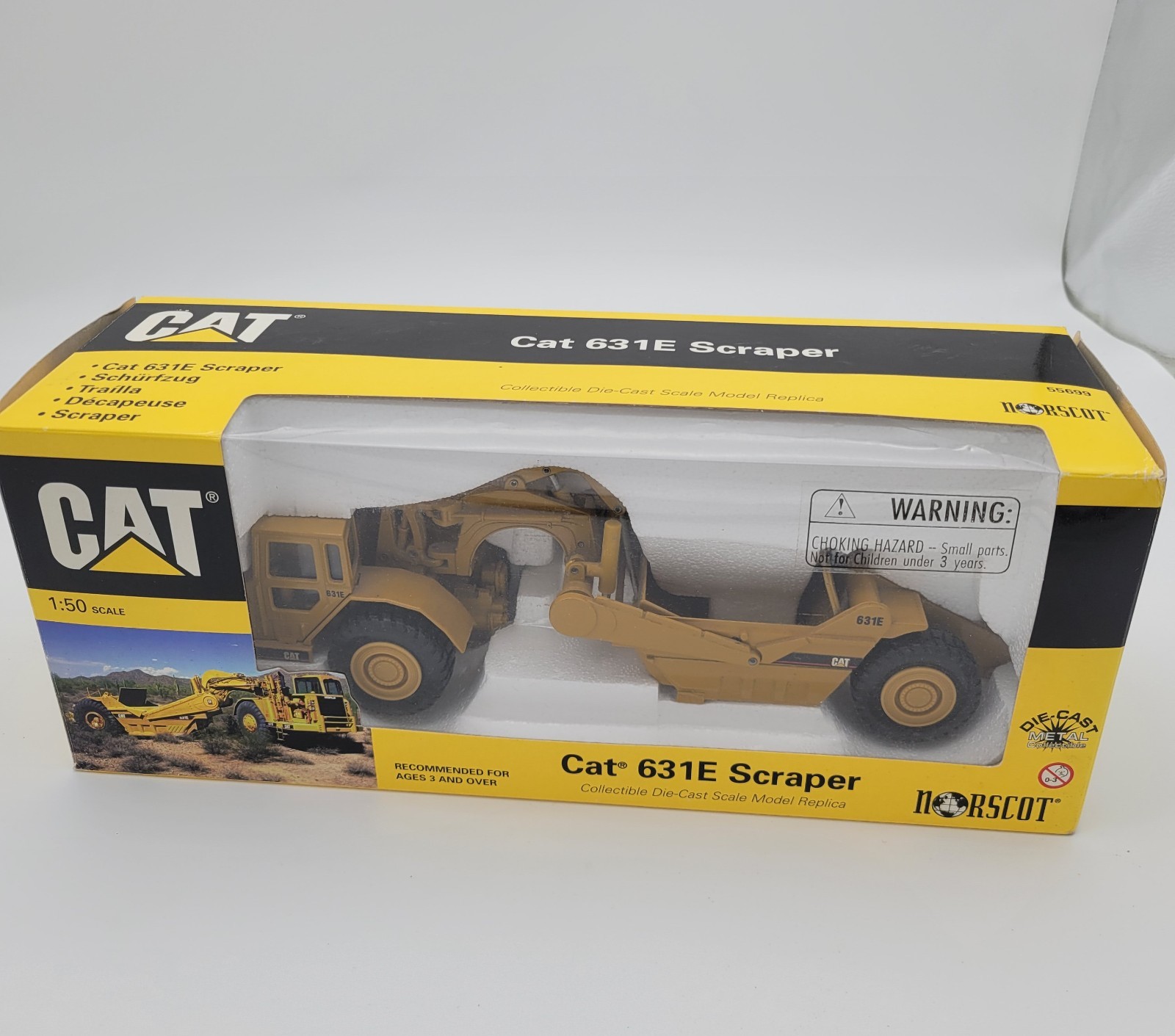 Norscot 55699 1:50 Caterpillar 631E Scraper Diecast VGC in Original Box 1998