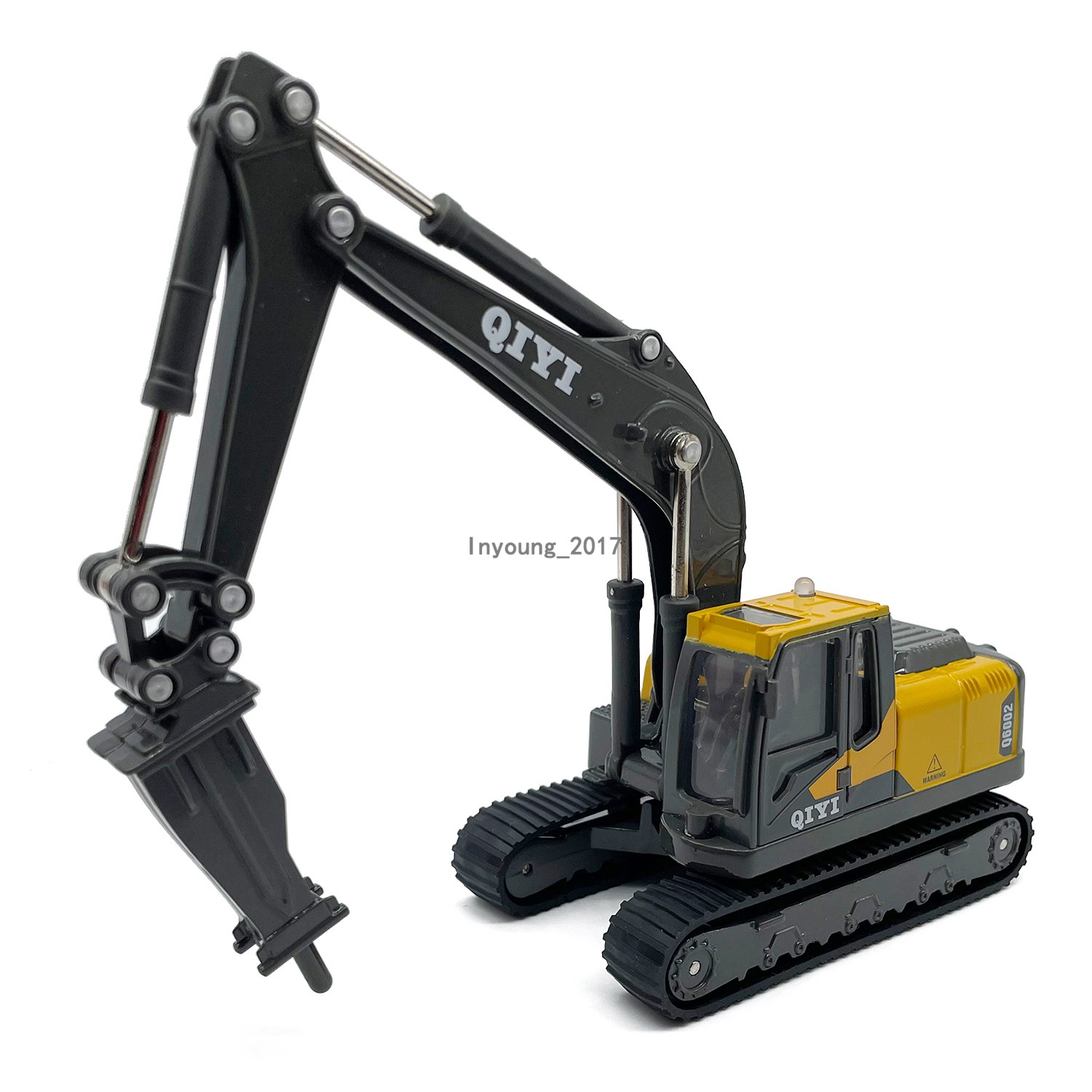 1:60 Drill Excavator Construction Vehicle Diecast Toy Cars Toys for Boys Gray