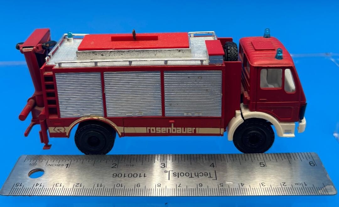 Conrad 3090 Mercedes Rosenbauer Fire Truck Engine Collector Toy 1/50 Germany FD