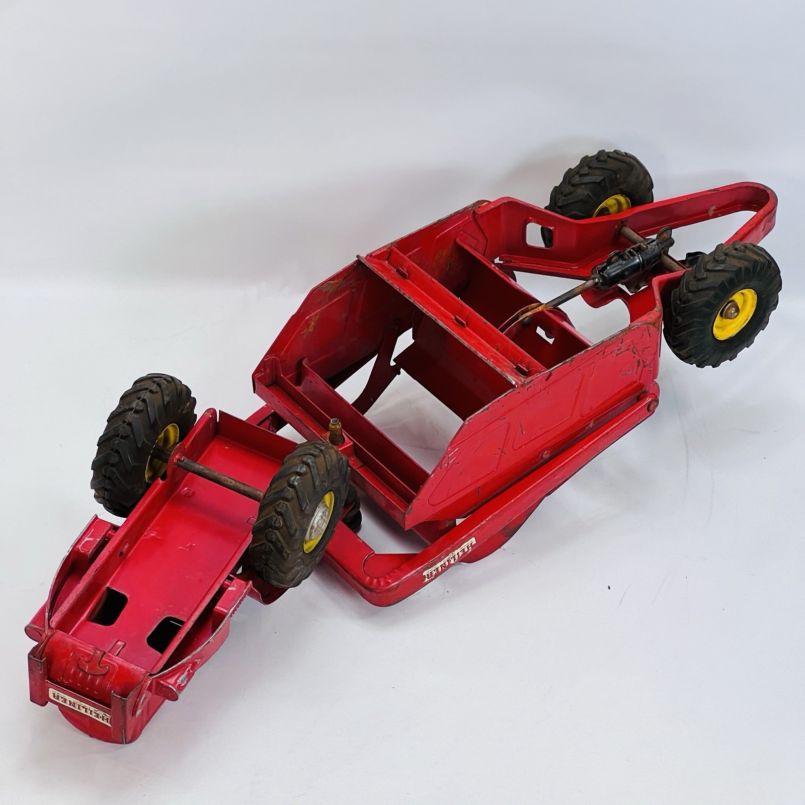 Vintage 1950&rsquo;s Doepke Heiliner 29&Prime; Red Pressed Steel Earth Mover Grader Truck