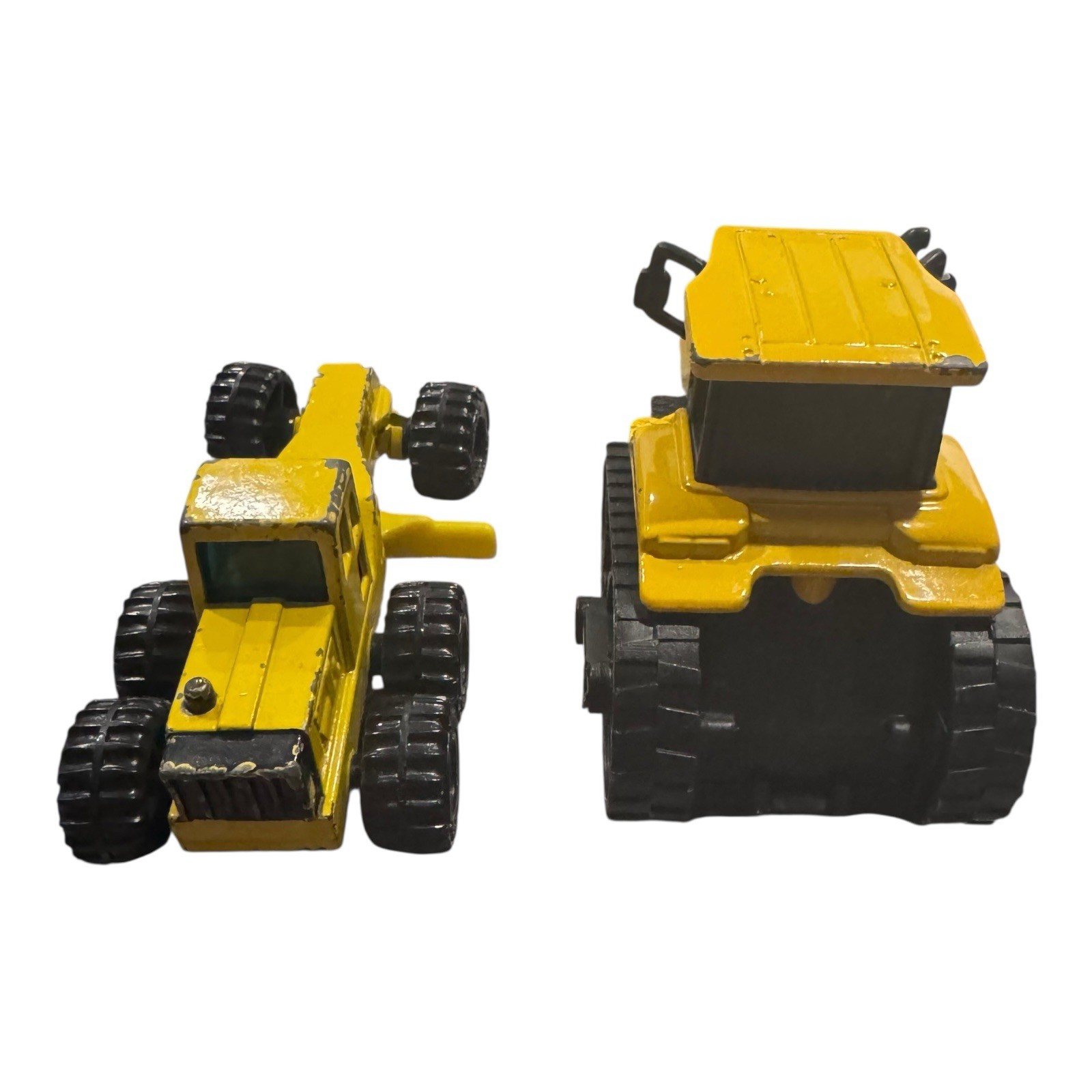 2 pieces 1994 TONKA Road Grader Construction & Self Propelled CAT Tractor Yellow