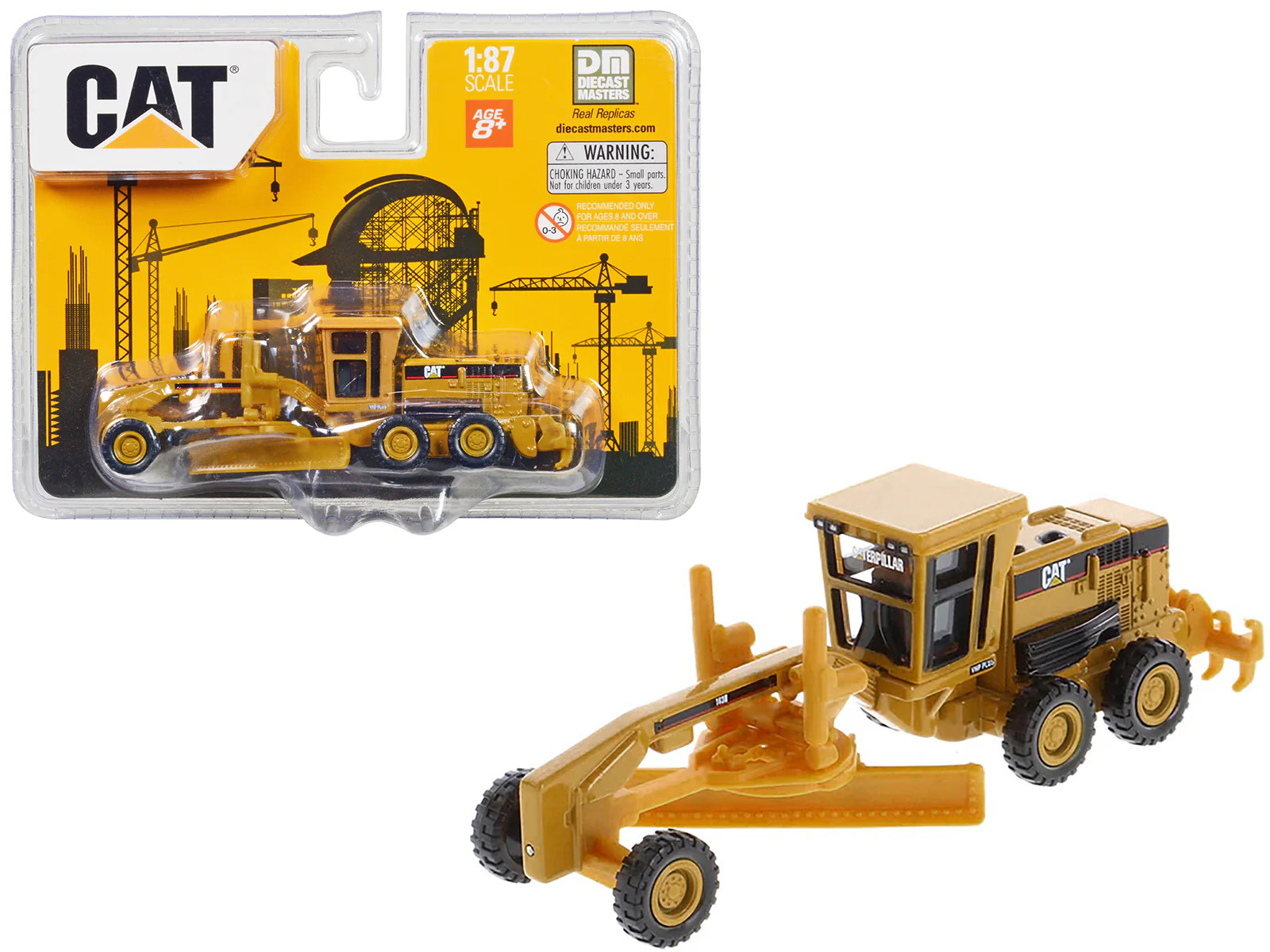 CAT Caterpillar 163H Motor Grader Yellow 1/87 (HO) Diecast Model by Diecast Mas
