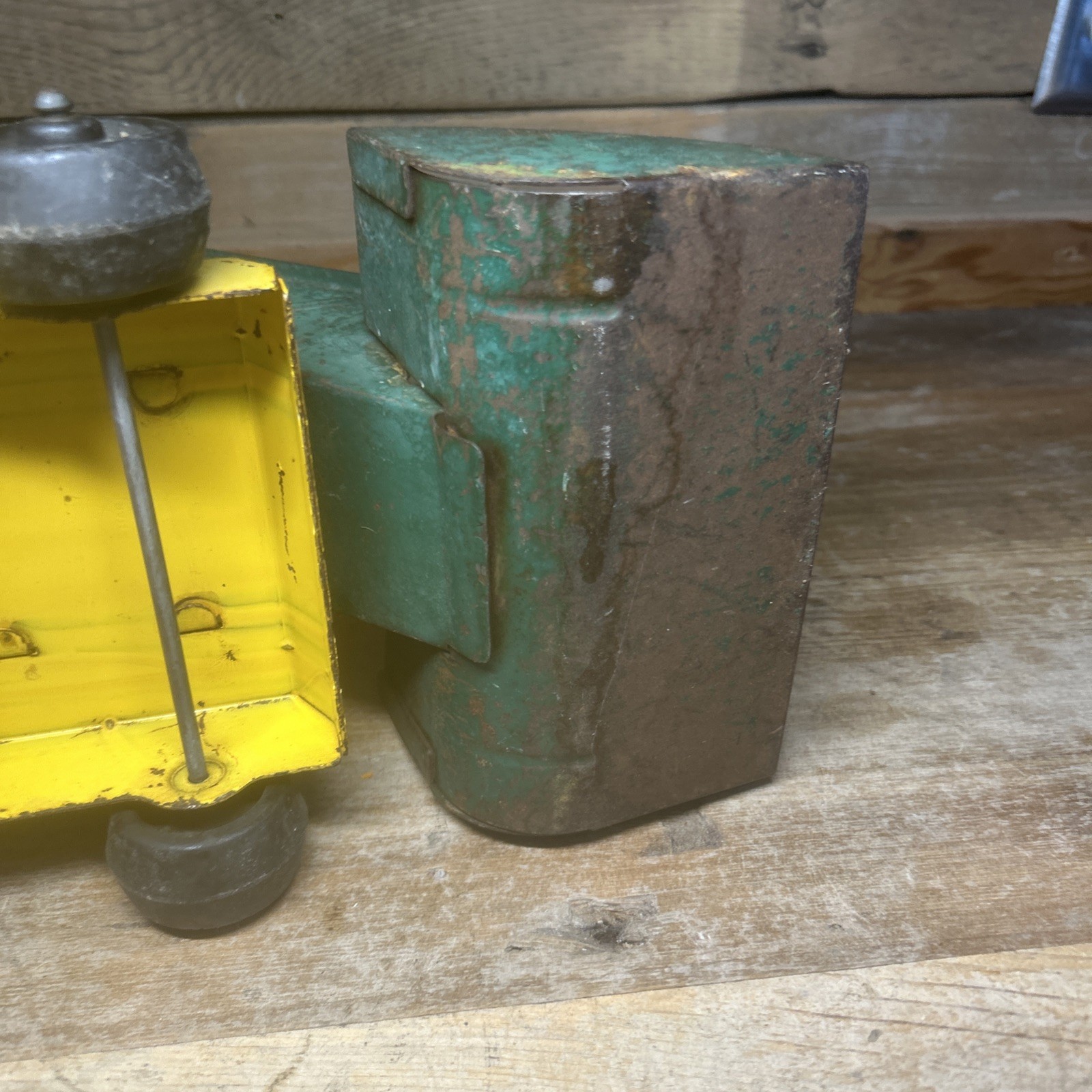 Vintage Marx Lumar Conveyor Loader Pressed Steel Toy Yellow Green Parts, Restore
